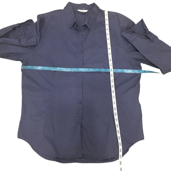 GARNET HILL Shirt Women's Size 12 Purple Long Sleeve 100% Cotton Button Top - Picture 4 of 9
